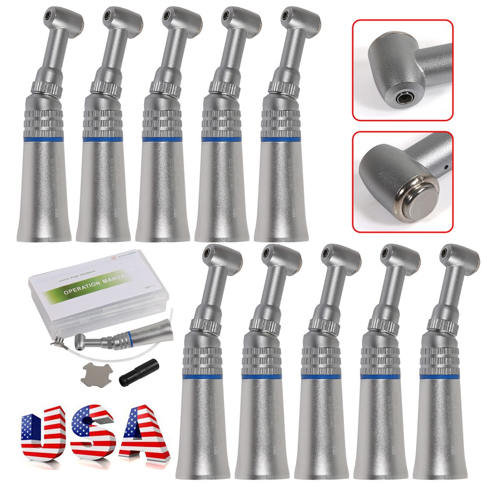 10 NSK Style Dental Push Button Slow Low Speed Contra Angle Handpiece CA 2.35mm