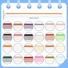 24 Pcs Book Binding Headbands 11.8×0.5 Inches Cotton Book Headband For Books