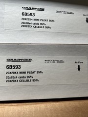 3 Pack GRAINGER 6B593 MIRV 14 20x20x4 Mini-Pleat Air Filter (Box Of 3)