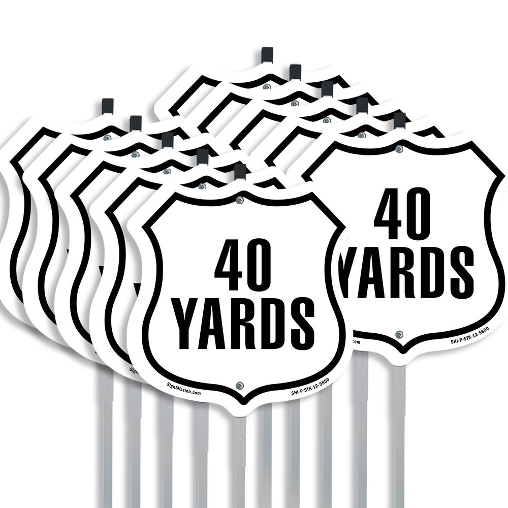 40 Yards Golf Course Running Race 5k Shield Shaped Sign With Stake