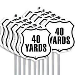 40 Yards Golf Course Running Race 5k Shield Shaped Sign With Stake