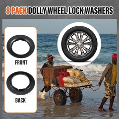 Blulu 8 Pack Push On Dolly Wheel Lock Washers Fits 5/8 Dolly Axle Rods Spring…