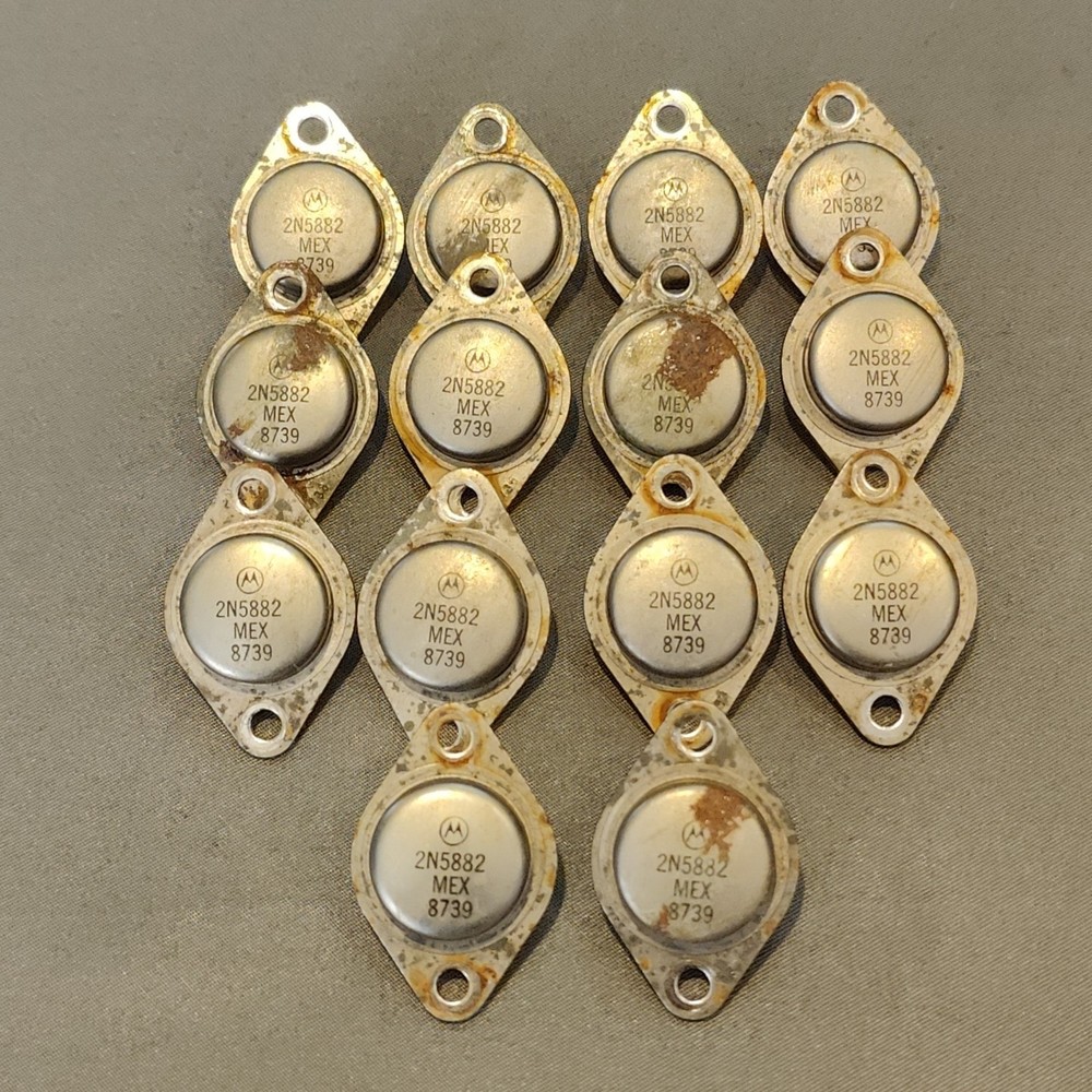Lot Of 22 2N5882 Transistor GP BJT NPN 80V 30A By Motorola