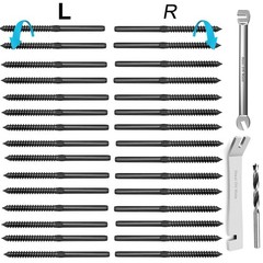 Black T316 Stainless Steel Left&Right Handed Thread Swage Lag Screws for Wood…