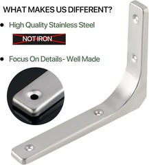 SAYAYO Heavy Duty Floating Shelf Brackets 8 Inch x 6 Inch, Stainless Steel Wa…