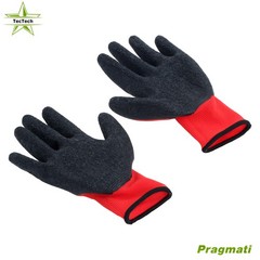 12 Pairs Pack Crinkle Latex Rubber Hand Coated Safety Work Gloves (M-Size)
