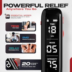 Wireless TENS EMS Muscle Stimulator 24 Modes Control 4 Pads Pain Relief