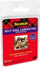 Scotch Self-Sealing Laminating Pouches, Wallet Photo Size, Single Pack, Clear