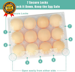 100 Packs Egg Cartons Cheap Bulk，Plastic for 12 Eggs, Clear Egg Cartons