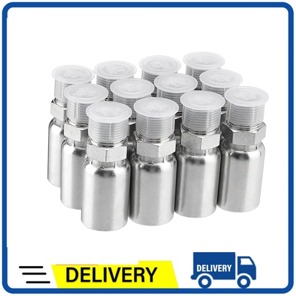 12 Pack Hydraulic Hose Fittings, 3/8″ I.D. Hose X 3/8″ NPTF Male with Protection