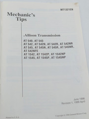 Allison Mechanics Tips Book AT 500 1500 Series Transmissions MT1321EN
