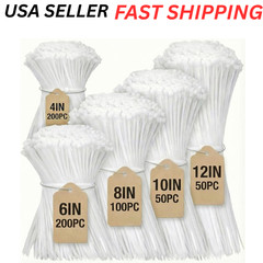Cable Zip Ties,600 Piece Self-Locking Nylon Cable Ties,PerfecSizes 4+6+8+10+12in