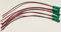 5X Solico 2V DC Panel Mount Green LED Indicator w/ Wires – 3/8″ Hole – 0.5″ Face