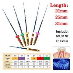 6pcs Dental NiTi Super Rotary Files Endodontic Endo Motor Root Canal 21/25/31mm
