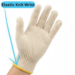 12 Pairs – Small Women’s Cotton Blended String Knit Gloves – Tan