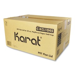 Karat C-KCL1045 32 oz. Cold Cup Flat PET Plastic Lids – Clear (600/Carton)
