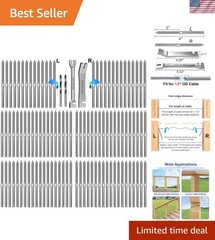120 Pack T316 Stainless Steel Left&Right Handed Thread Swage Lag Screws for W…