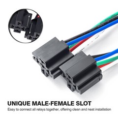 Universal 6-Piece 5-Pin SPDT 30 Amp Fuse Relay Switch Harness Kit, 14 AWG, 12V