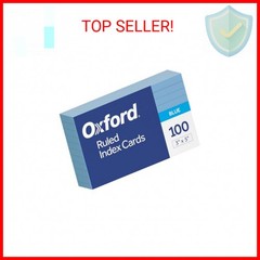 Oxford Ruled Color Index Cards, 3″ x 5″, Blue, 100 Per Pack (7321 BLU)