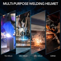 TRQWH Shark Design Auto-Darkening Welding Helmet with Wide View and LED Light