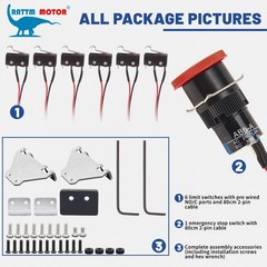 【US】NO Micro Limit Switches&Emergency Stop&Bracket for 1610/3018 PRO CNC Machine