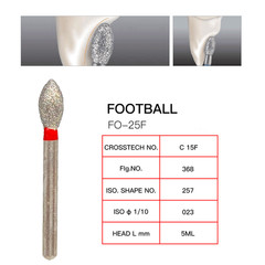 10-100 Pcs Dental FG Diamond Burs Football #368-023F/#379-023F Fine Red