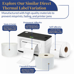 Direct Thermal Zebra Labels- 3×2 White Colored 750 Labels per roll, 1-12 Rolls