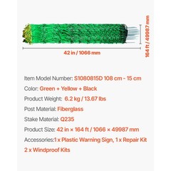 VEVOR Electric Netting Fence Kits Sheep Fencing 42.5″H x 164’L with Posts Spikes