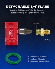 R1234yf Adapter Kit – Quick Couplers, Self-Sealing Can Tap, Durable Brass, Leak-