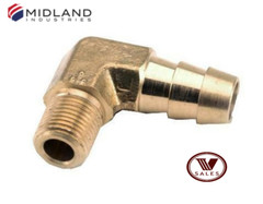 BRAND NEW! Midland Metal 1/4″ Barb x 1/4 Male NPT Brass Elbow 32039