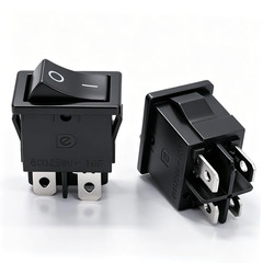 5Pcs Snap-In DPST Rocker Switch Toggle Power On-Off Switch 4 Pin AC 250V 6A 125V