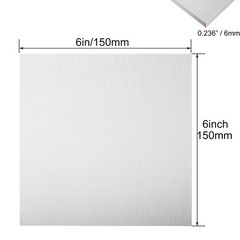 2 Pcs 6061 T6 Flat Plain Aluminum Sheet Metal Plate Finely Polished 6x6x0.236