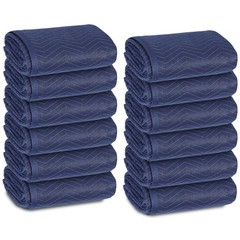12 Moving Packing Blankets 80″x72″ (35 lb/dz) Shipping Furniture Pads Dark Blue