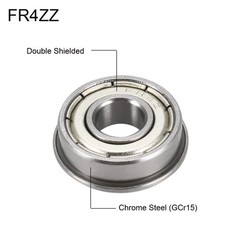 10PCS FR4ZZ Flange Ball Bearing Double Shielded GCr15 Chrome 1/4″x5/8″x0.196″