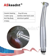 1-10*Dental Shadowless Ring LED High Speed Handpiece 5Water Spary 4Hole ASkeadnt