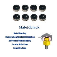 Dental Locator Overdenture Abutment Retention Caps PEEK Implant Inserts 8Pcs/Set