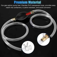Siphon Hose Hand Pump Portable Manual Car Fuel Transfer for Gas Gasoline Petrol