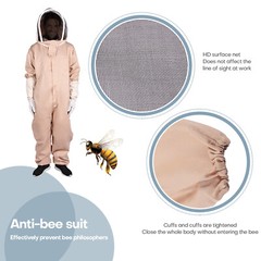 XL Polycotton Bee Suit for Men Women Full Body Sting Proof Beekeeping Suit Glove