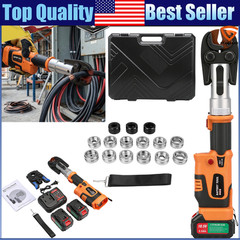 Copper Pro Press Tool Pipe Crimping Kit Press Tool Battery Kit 1/2″ 3/4″ 1″ Jaw