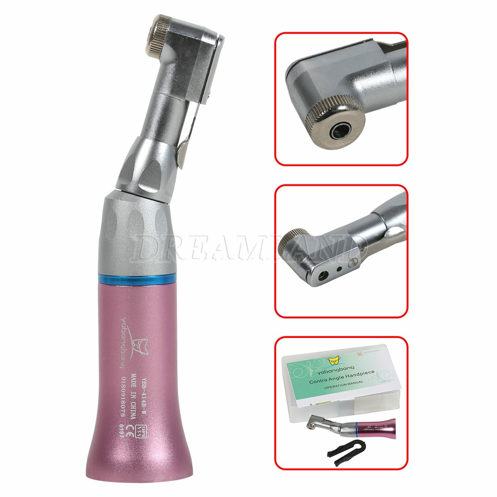 1-10 NSK Style Dental Slow Low Speed Handpiece Contra Angle silver/pink New 2F