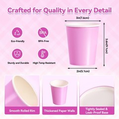 9oz Coffee Cups Disposable Paper Cups, 100 Pack Hot/Cold Beverage Cups for Pa…