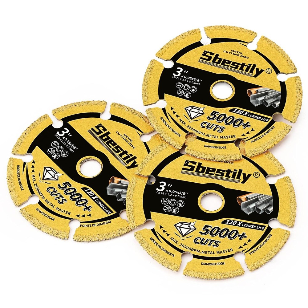 3 Inch Diamond Cutting Wheel for Metal, 3/8″ Arbor Cut Off Wheels with 5000+