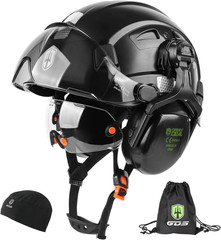 Hard Hat Safety Helmet with Visor and Ear Muffs Men Women Vented Work Hardhat AN