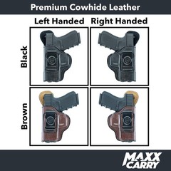 Maxx Carry Inside The Waistband Leather Holster Fits Glock 19. IWB Holster.