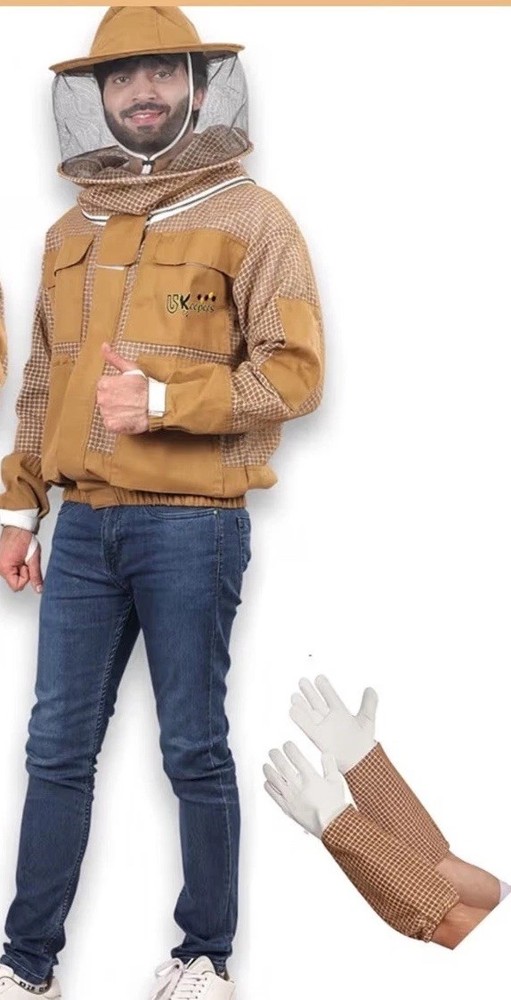 USKEEPERS Bee Jacket Men Women 3 Layer Ventilated w/Gloves & 2 Veils Beekeeping
