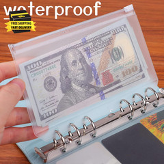 12Pcs A6 Size Binder Pockets 6 Holes Budget Cash Envelopes for Budgeting, Clear