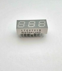 Lite-On Common Cathode 3-Digit 7-Segment Green LED Display 22 Pack