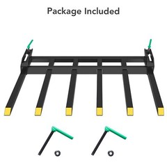 Clamp On Debris Forks 60″ Bucket 4000lbs Clamp On Pallet Forks Bucket Attachment