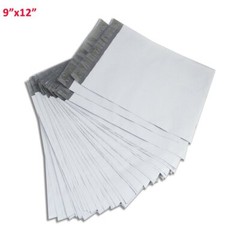 100 9×12 Mailing Bags Envelopes White Plastic Poly Mailers Self Sealing 2.5 MIL