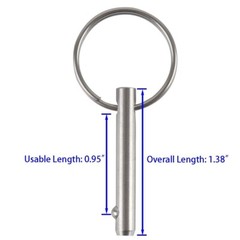 Small Quick Release Pin 3/16″ Stainless Steel, Bimini Top Marine Hardware 4 Pack